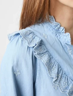 neo noir Degas Denim Skjorte - Blå blue Sale