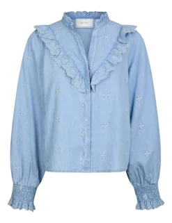 neo noir Degas Denim Skjorte - Blå blue Sale