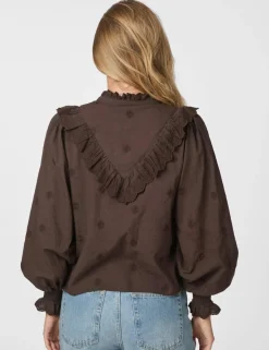 neo noir Degas Skjorte - Mørkebrun Dark Brown Outlet