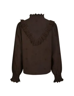 neo noir Degas Skjorte - Mørkebrun Dark Brown Outlet