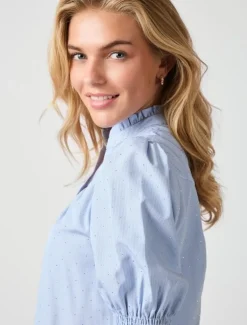 neo noir Diana B Stripe Stone Skjorte - Blå blue Online