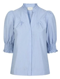 neo noir Diana B Stripe Stone Skjorte - Blå blue Online