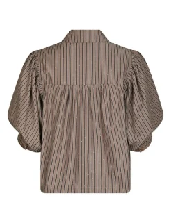 neo noir Etta Soft Stripe Stone Skjorte - Brun brown New