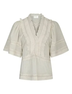 neo noir Evienne S Voile Top - ivory Sale