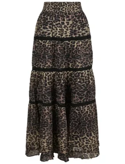 neo noir Felicia Leo Voile Nederdel - leopard Hot