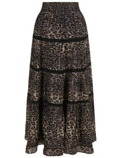 neo noir Felicia Leo Voile Nederdel - leopard Hot