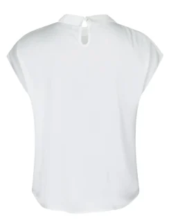 neo noir Fleur Drapy Satin Bluse - Hvid white New