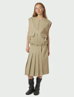 neo noir Flo Balloon Twill Vest - Sand beige Online