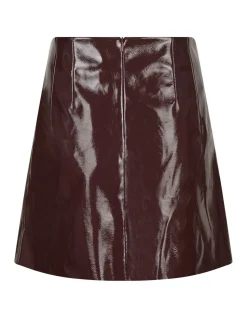 neo noir Hemie Patent Nederdel - bordeaux Discount