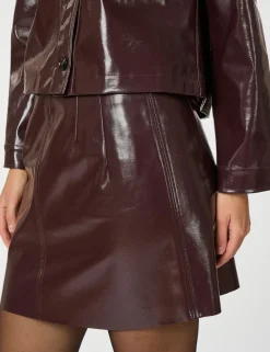 neo noir Hemie Patent Nederdel - bordeaux Discount