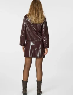 neo noir Hemie Patent Nederdel - bordeaux Discount