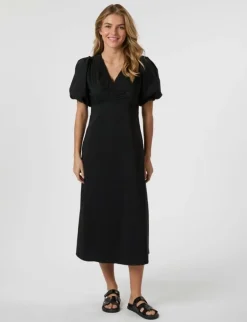 neo noir Illana Poplin Kjole - Sort black Outlet