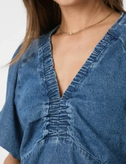 neo noir Irina Bluse - denim Sale