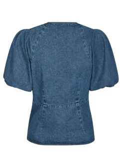 neo noir Irina Bluse - denim Sale