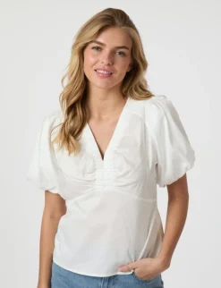 neo noir Irina Poplin Bluse - Hvid white