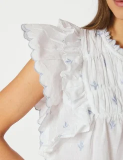 neo noir Jayla Embroidery Top - Hvid white Online