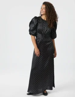 neo noir Kikka Dot Kjole - Prikket dotted Best