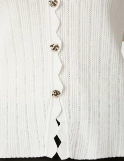 neo noir Larifa Stitch Knit Tee - Hvid white Online