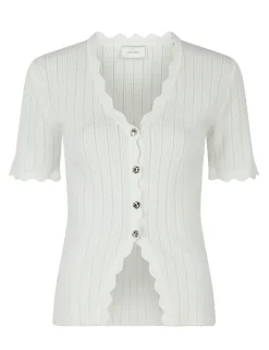 neo noir Larifa Stitch Knit Tee - Hvid white Online