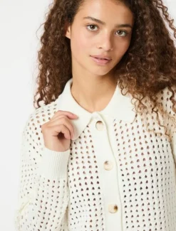 neo noir Laurana Crochet Cardigan - creme Outlet