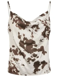neo noir Lindy Cow Print Top - Brun brown Outlet