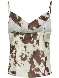 neo noir Lindy Cow Print Top - Brun brown Outlet