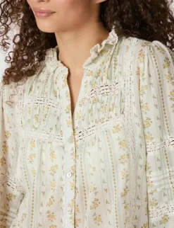 neo noir Lyla Soft Border Skjorte - print Discount