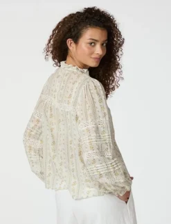 neo noir Lyla Soft Border Skjorte - print Discount