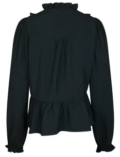 neo noir Melfy Structure Bluse - Mørkeblå Dark Blue Best