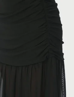 neo noir Mori Layered Nederdel - Sort black Clearance