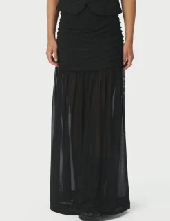 neo noir Mori Layered Nederdel - Sort black Clearance