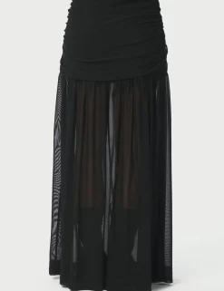 neo noir Mori Layered Nederdel - Sort black Clearance