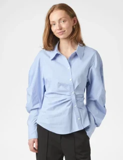 neo noir Neoella Flannel Skjorte - Lyseblå light blue Outlet