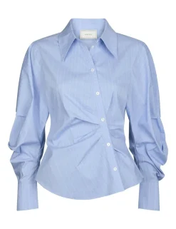 neo noir Neoella Flannel Skjorte - Lyseblå light blue Outlet