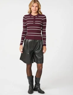 neo noir Nika Bermuda PU Shorts - Sort black New