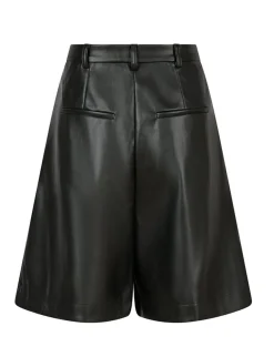 neo noir Nika Bermuda PU Shorts - Sort black New