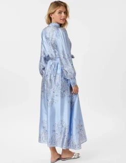 neo noir Nova Paisley Border Kjole - Lyseblå light blue Hot