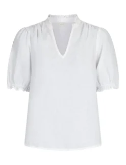 neo noir Odesa Linen Bluse - Hvid white Discount
