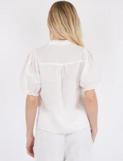 neo noir Odesa Linen Bluse - Hvid white Discount