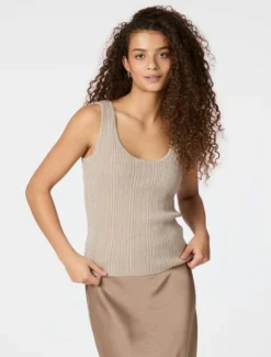 neo noir Ollie Knit Top - Sand beige Hot