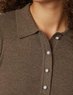 neo noir Panama Polo Strik - Mørkebrun Dark Brown New