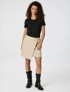 neo noir Petrani Pinstriped Nederdel - Sand beige Clearance