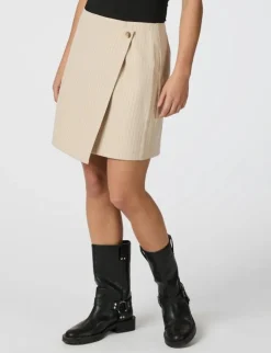 neo noir Petrani Pinstriped Nederdel - Sand beige Clearance