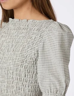 neo noir Polkis Small Check Kjole - creme Online