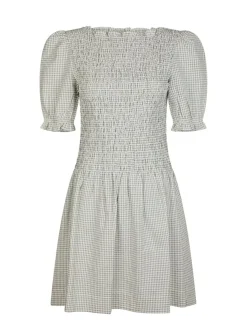 neo noir Polkis Small Check Kjole - creme Online