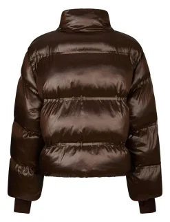 neo noir Rhea Shiny Pufferjakke - Mørkebrun Dark Brown New