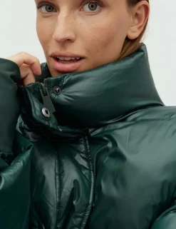 neo noir Rhea Shiny Pufferjakke - Mørkegrøn mørkegrøn Sale