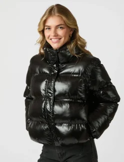 neo noir Rhea Shiny Pufferjakke - Sort black New