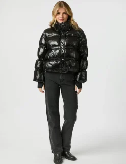 neo noir Rhea Shiny Pufferjakke - Sort black New