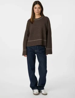 neo noir Roeme Knit Stitch Strik - Brun brown New